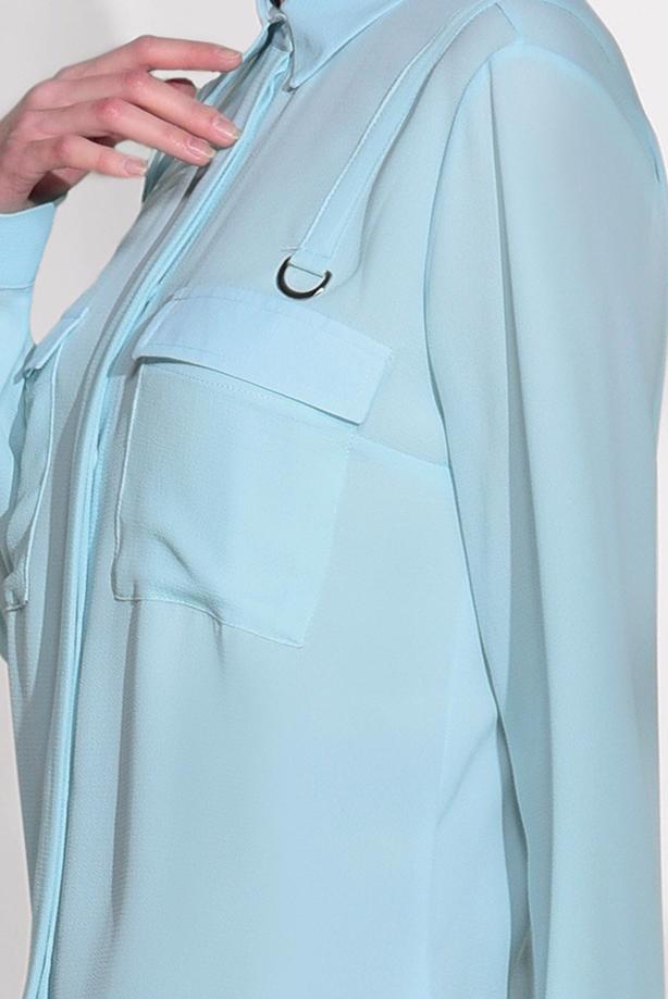 Vêtements hijab  POCKET DETAIL BLOUSE 8202  - TRENDTESETTÜR