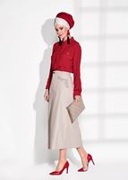 Vêtements hijab ROUGE CHEMISIER DÉTAIL POCHE 8202