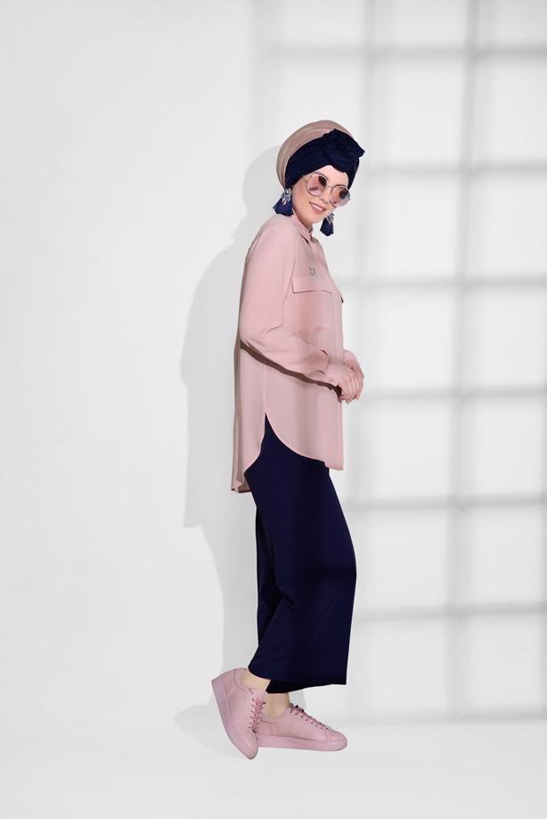 Vêtements hijab  POCKET DETAIL BLOUSE 8202  - TRENDTESETTÜR