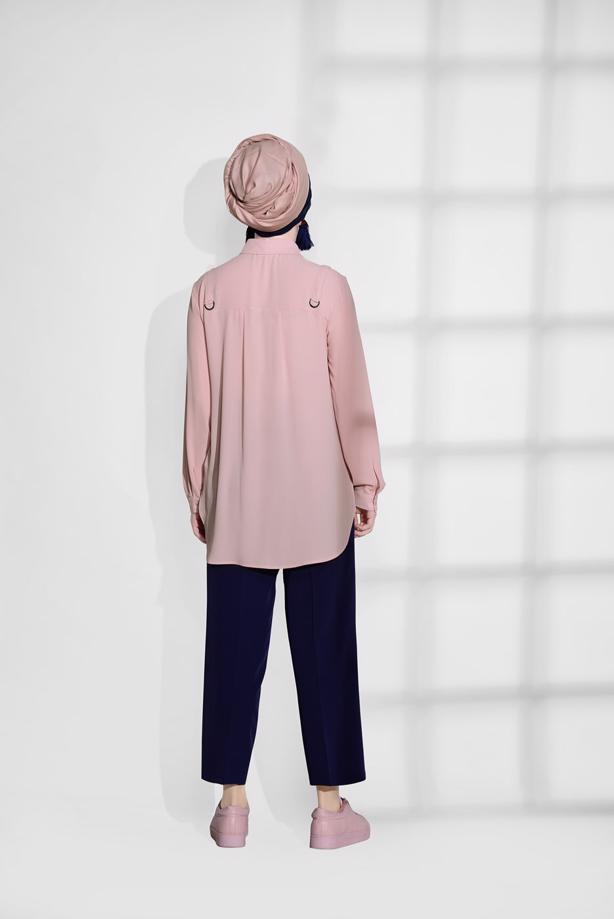 Vêtements hijab  POCKET DETAIL BLOUSE 8202  - TRENDTESETTÜR