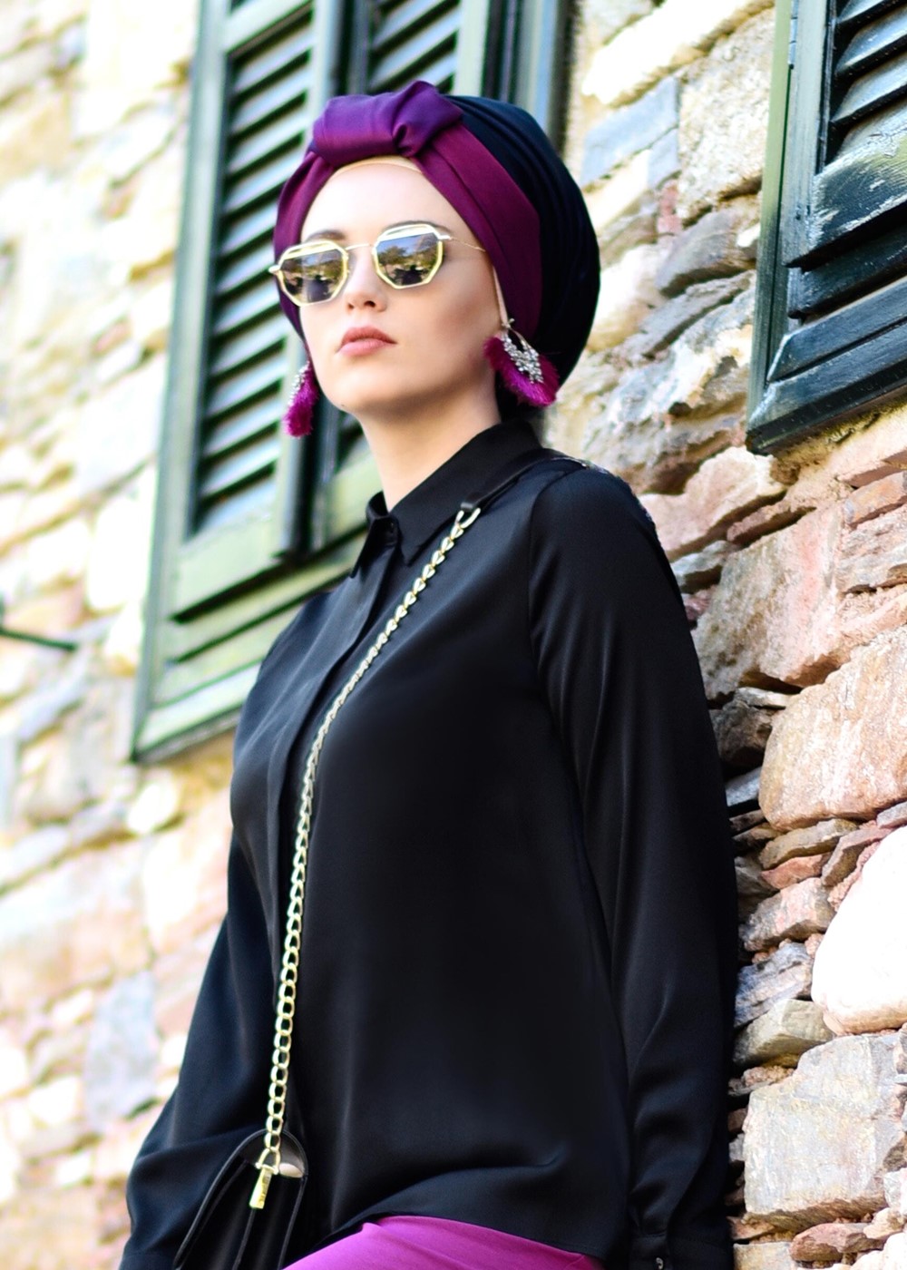 Vêtements hijab NOIR TUNIQUE DÉTAIL PAILLETTE 8402