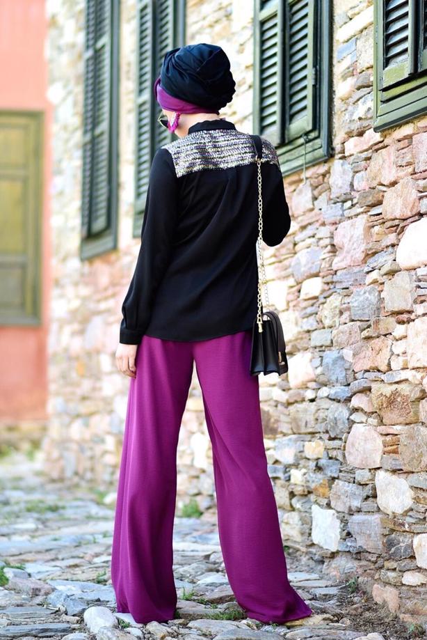 Vêtements hijab  SEQUIN DETAIL TUNIC 8402  - TRENDTESETTÜR