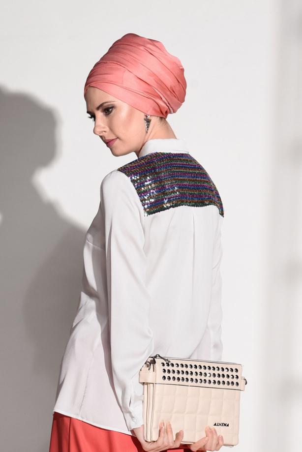 Vêtements hijab  SEQUIN DETAIL TUNIC 8402  - TRENDTESETTÜR