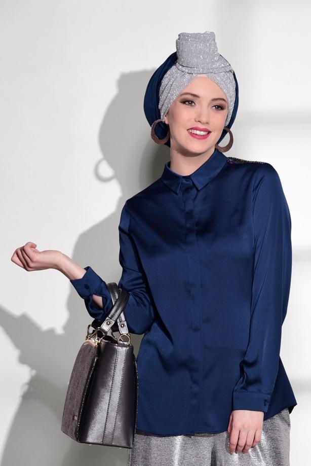 Vêtements hijab  SEQUIN DETAIL TUNIC 8402  - TRENDTESETTÜR
