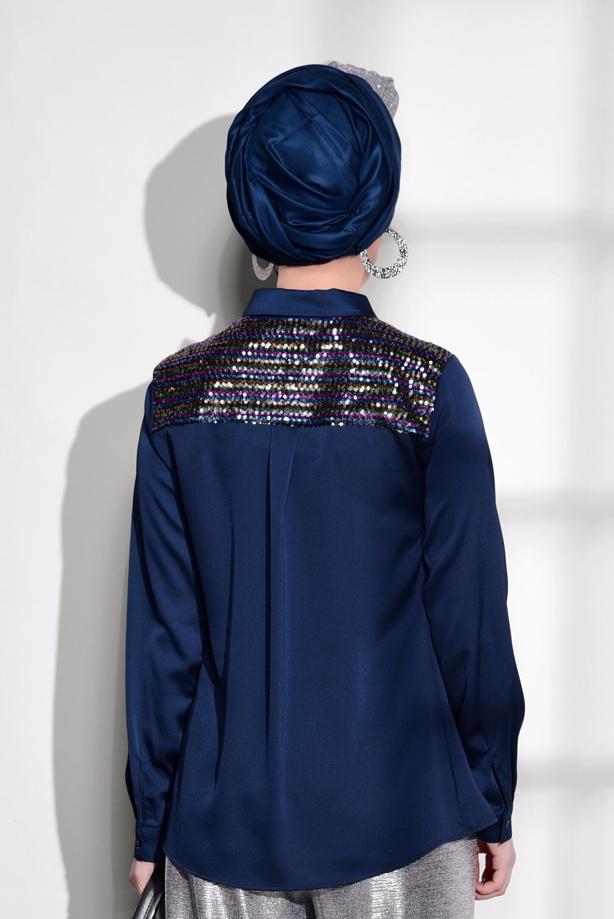 Vêtements hijab  SEQUIN DETAIL TUNIC 8402  - TRENDTESETTÜR