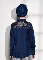 Vêtements hijab BLEU MARINE TUNIQUE DÉTAIL PAILLETTE 8402