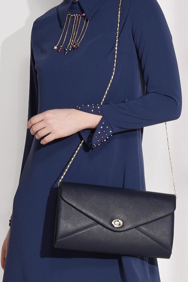 Tesettür giyim  MANŞETLERİ BONCUK DETAYLI TUNİK 8707  - TRENDTESETTÜR