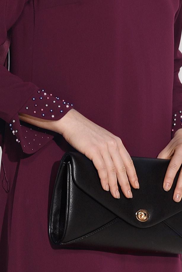 Tesettür giyim  MANŞETLERİ BONCUK DETAYLI TUNİK 8707  - TRENDTESETTÜR