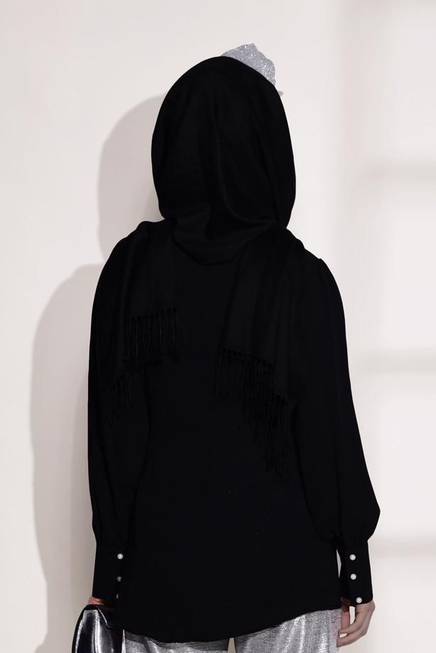 Vêtements hijab  BELT DETAIL BLOUSE 9001  - TRENDTESETTÜR
