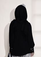 Vêtements hijab NOIR CHEMISIER À DÉTAILS CEINTURE 9001