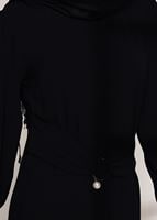 Vêtements hijab NOIR CHEMISIER À DÉTAILS CEINTURE 9001