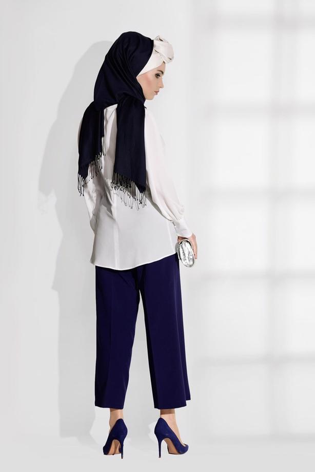 Vêtements hijab  BELT DETAIL BLOUSE 9001  - TRENDTESETTÜR