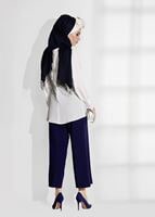 Vêtements hijab CRÈME CHEMISIER À DÉTAILS CEINTURE 9001