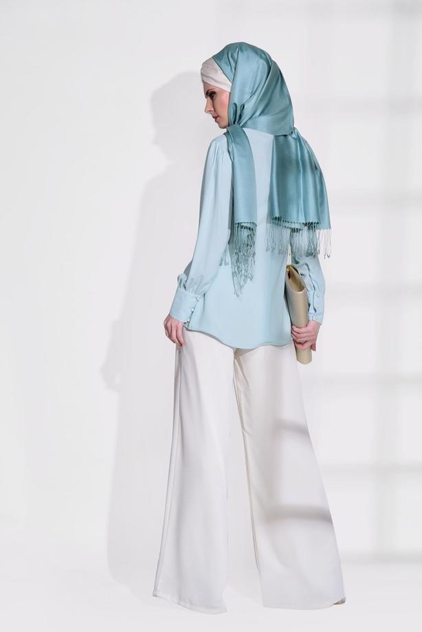 Vêtements hijab  BELT DETAIL BLOUSE 9001  - TRENDTESETTÜR