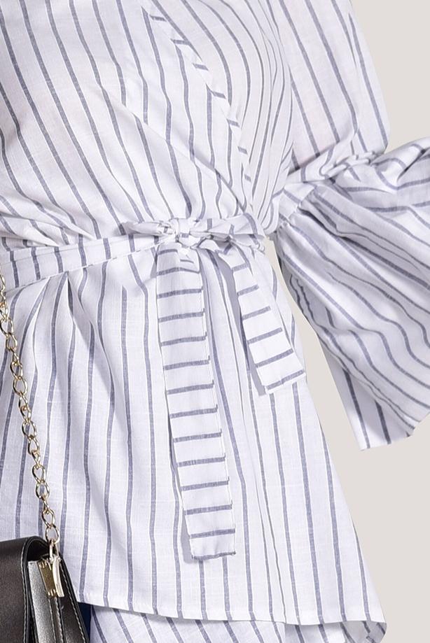 Vêtements hijab  STRIPE DETAIL BLOUSE 500082-2 - TRENDTESETTÜR