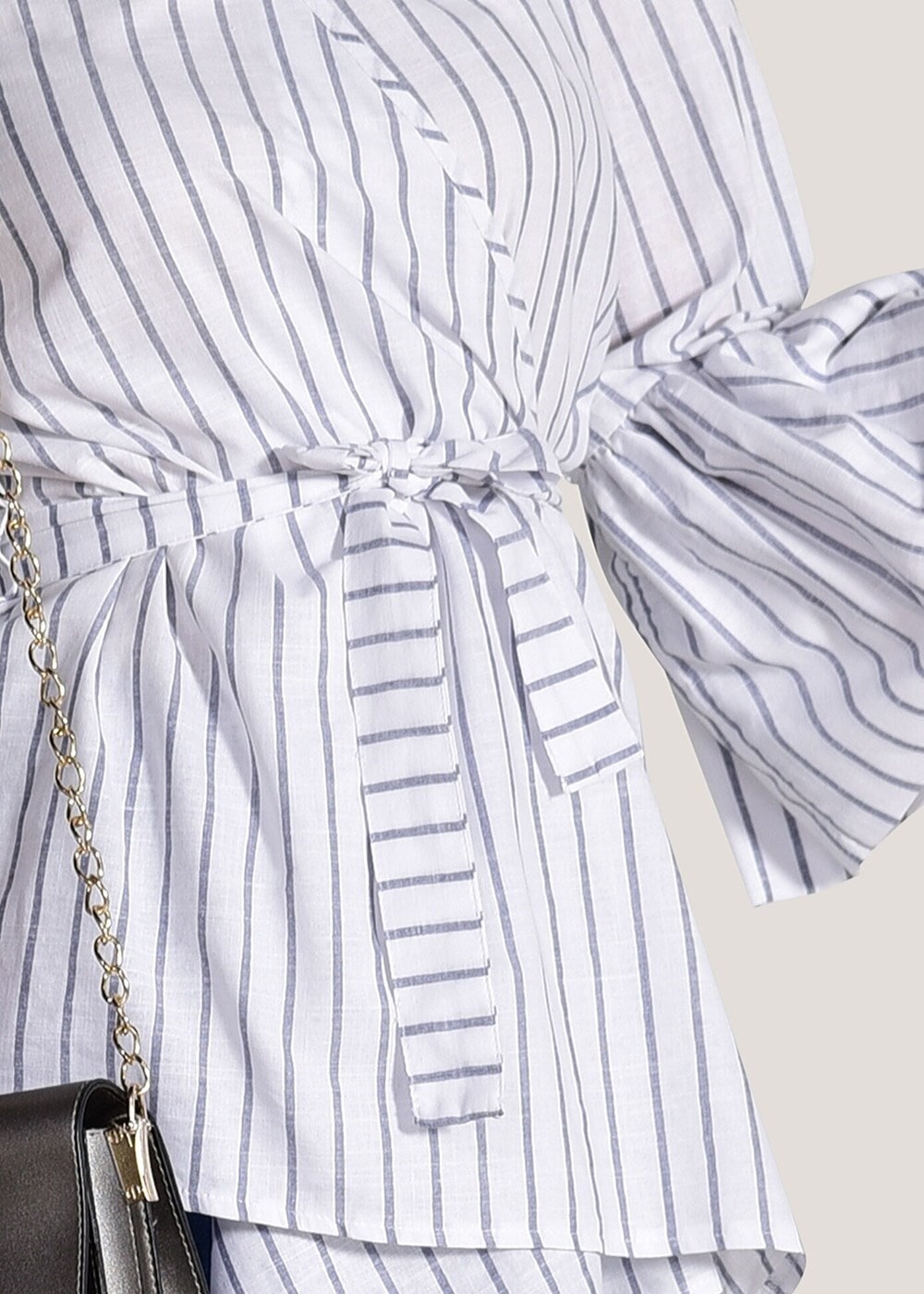 Vêtements hijab CRÈME CHEMISIER À RAYURES 500082-2