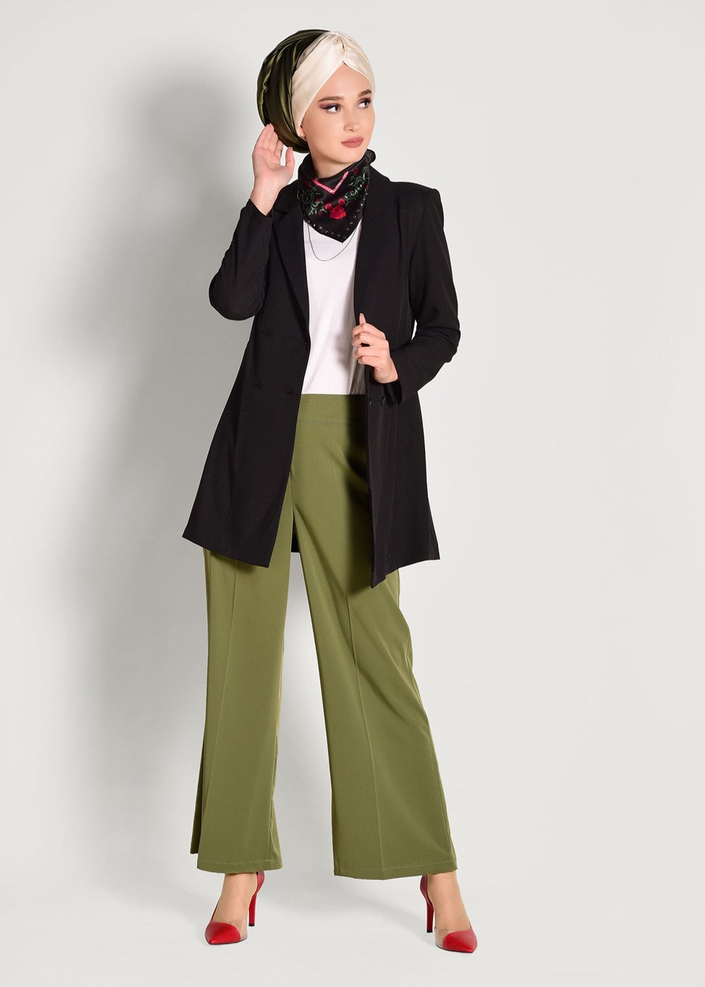 Tesettür giyim SİYAH KRUVAZE CEKET 38761