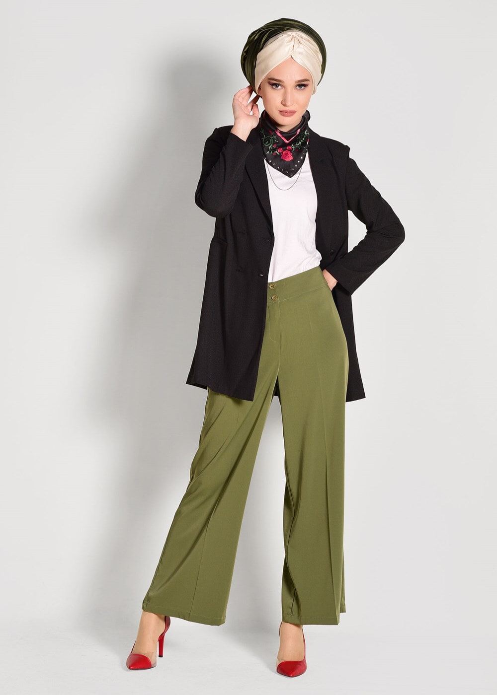 Tesettür giyim SİYAH KRUVAZE CEKET 38761