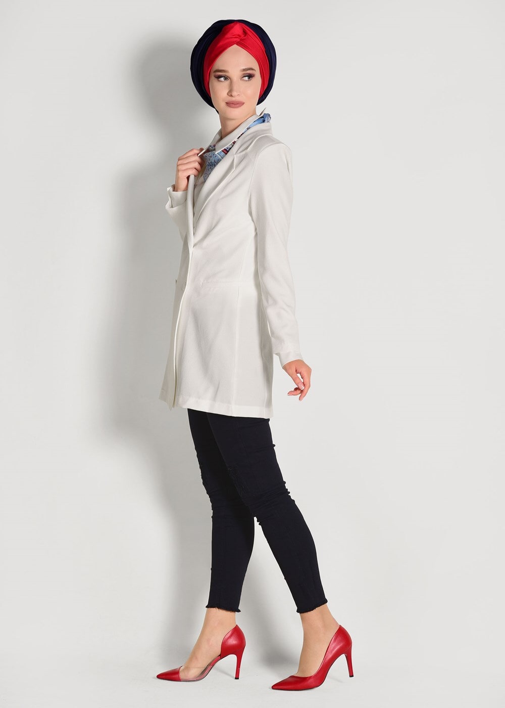 Tesettür giyim EKRU KRUVAZE CEKET 38761