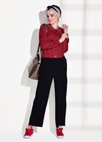 Tesettür giyim KIRMIZI BONCUK İŞLEMELİ KISA CEKET 49661