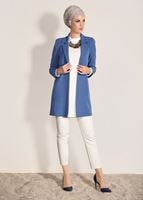 Tesettür giyim MAVİ FİLETOLU CEKET 52941 