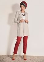 Tesettür giyim BEJ FİLETOLU CEKET 52941 