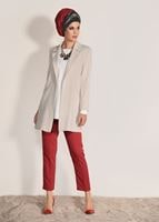 Tesettür giyim BEJ FİLETOLU CEKET 52941 