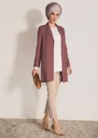 Tesettür giyim PEMBE FİLETOLU CEKET 52941 