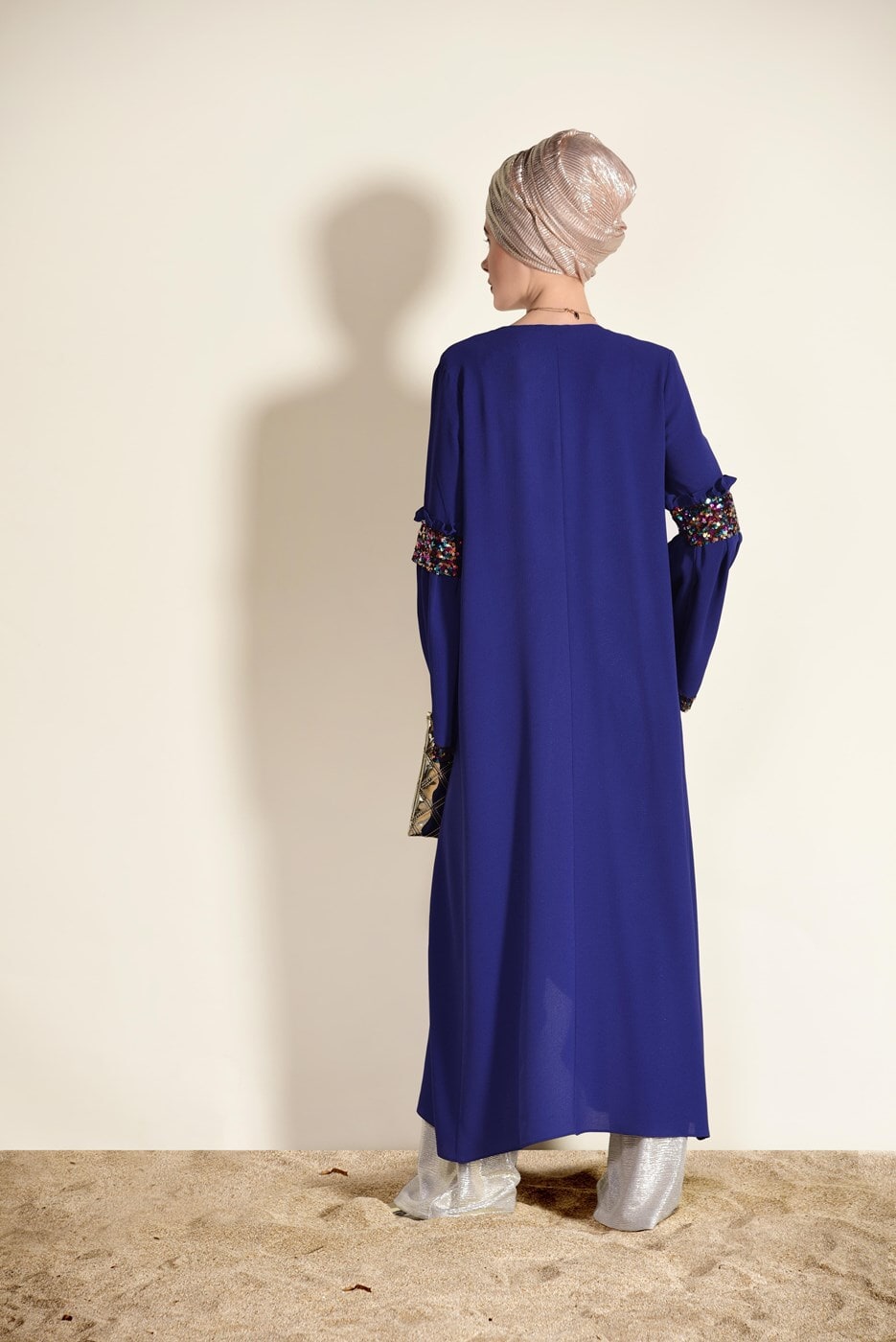 Tesettür giyim LACİVERT PUL İŞLEMELİ CEKET 0068 