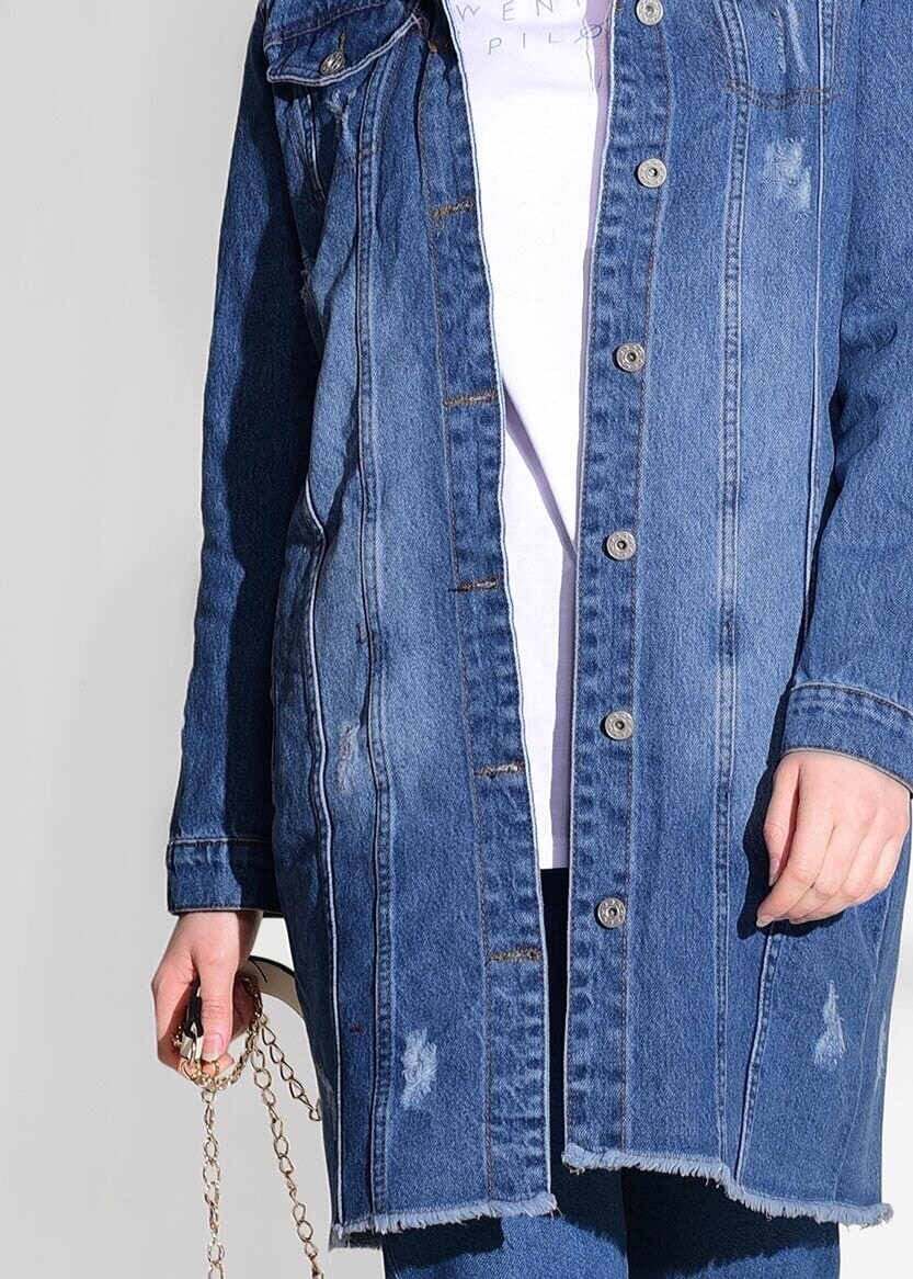 Hijab clothing NAVY BLUE SPORTS DENIM JACKET 0405 