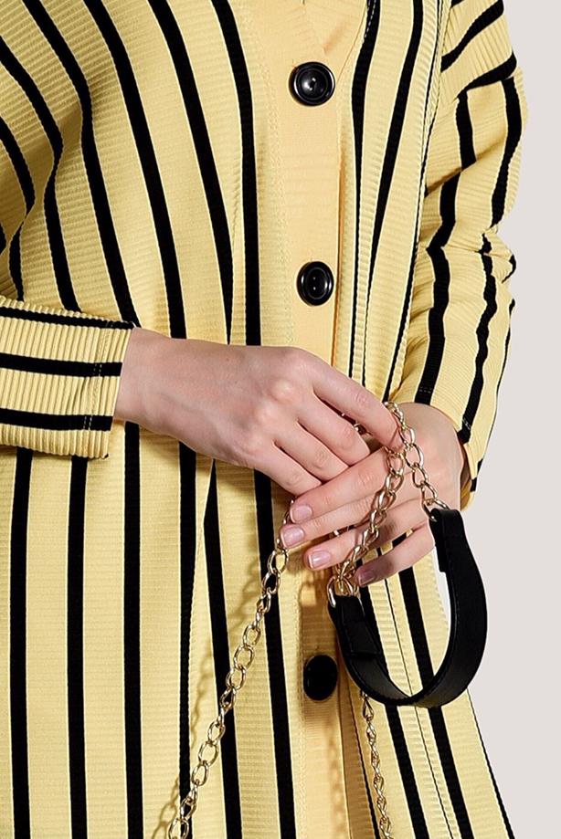 Vêtements hijab  STRIPED BUTTONED JACKET 1146  - TRENDTESETTÜR