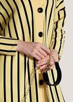 Vêtements hijab JAUNE VESTE À RAYURES À BOUTONS 1146