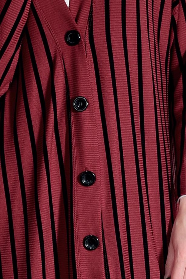 Hijab-Kleidung  ÇİZGİLİ DÜĞMELİ CEKET 1146  - TRENDTESETTÜR