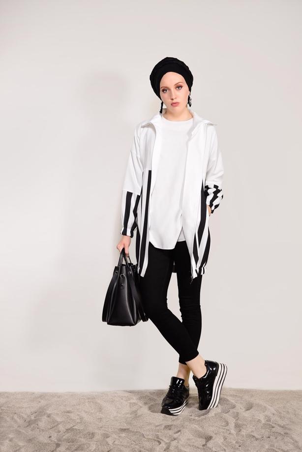 Vêtements hijab  STRIPED SPORTS JACKET 1417  - TRENDTESETTÜR