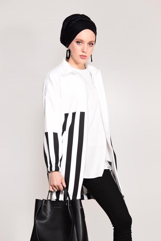 Vêtements hijab  STRIPED SPORTS JACKET 1417  - TRENDTESETTÜR