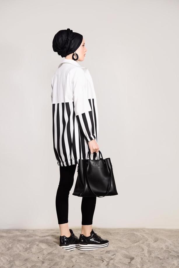 Vêtements hijab  STRIPED SPORTS JACKET 1417  - TRENDTESETTÜR