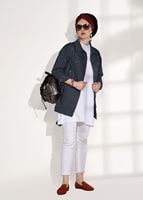 Tesettür giyim GRİ İNCİ DETAYLI DENİM CEKET 2226