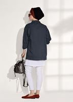 Tesettür giyim GRİ İNCİ DETAYLI DENİM CEKET 2226