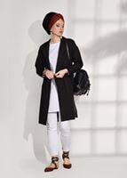 Hijab clothing BLACK DOUBLE BREASTED SPORTS JACKET T 4008 