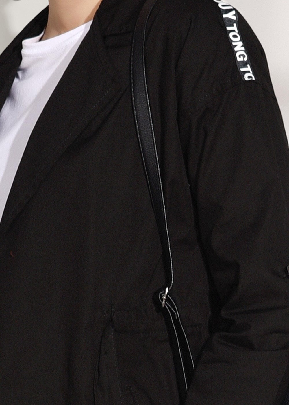 Hijab clothing BLACK DOUBLE BREASTED SPORTS JACKET T 4008 