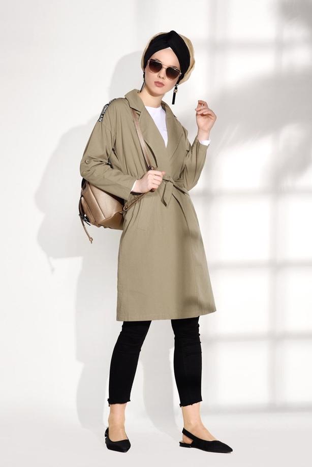 Hijab-Kleidung  T 4008 Lvr-Kruvaze Yaka Spor Ceket - TRENDTESETTÜR