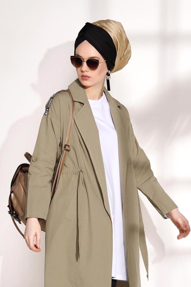 Hijab-Kleidung  T 4008 Lvr-Kruvaze Yaka Spor Ceket - TRENDTESETTÜR