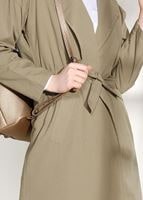 Tesettür giyim KAHVE T 4008 Lvr-Kruvaze Yaka Spor Ceket