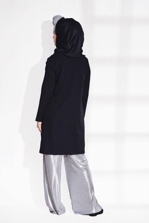 Hijab clothing  SEQUINED POCKET DETAIL CARDIGAN 4494  - TRENDTESETTÜR