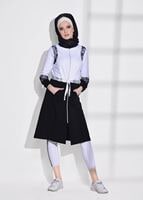 Tesettür giyim SİYAH DANTEL DETAYLI SPOR CEKET 5018 