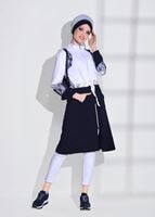 Tesettür giyim LACİVERT DANTEL DETAYLI SPOR CEKET 5018 