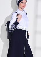 Tesettür giyim LACİVERT DANTEL DETAYLI SPOR CEKET 5018 