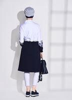 Tesettür giyim LACİVERT DANTEL DETAYLI SPOR CEKET 5018 