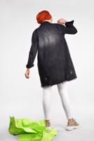 Hijab clothing BLACK  COTTON DENIM JACKET 5047