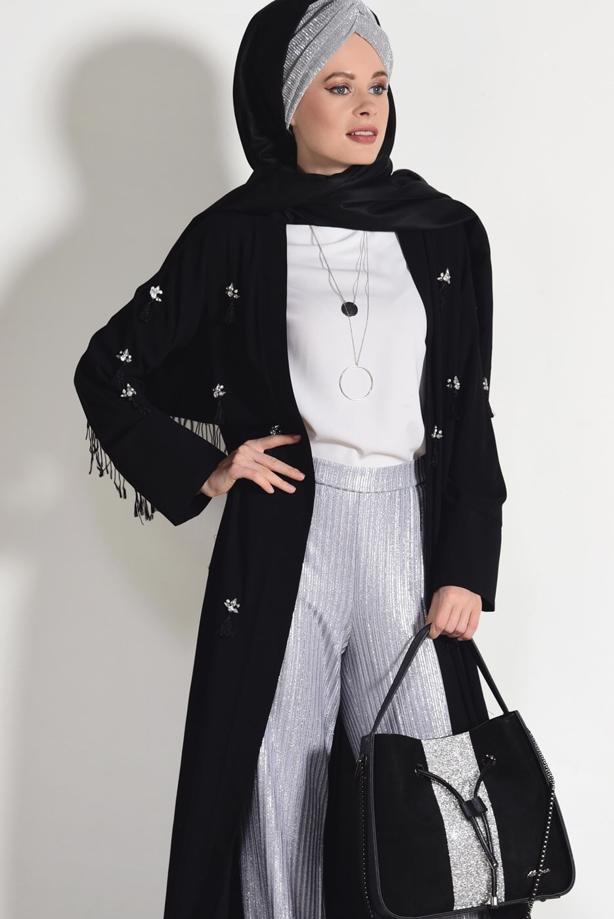 Vêtements hijab  FRINGE DETAIL BOOTH CARDIGAN 5096  - TRENDTESETTÜR